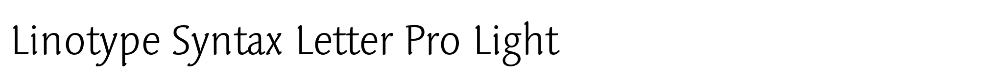 Linotype Syntax Letter Pro Light image